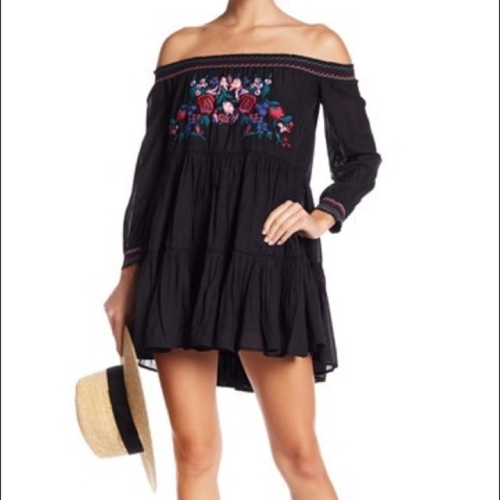 Free People Sunbeams Black Dress
